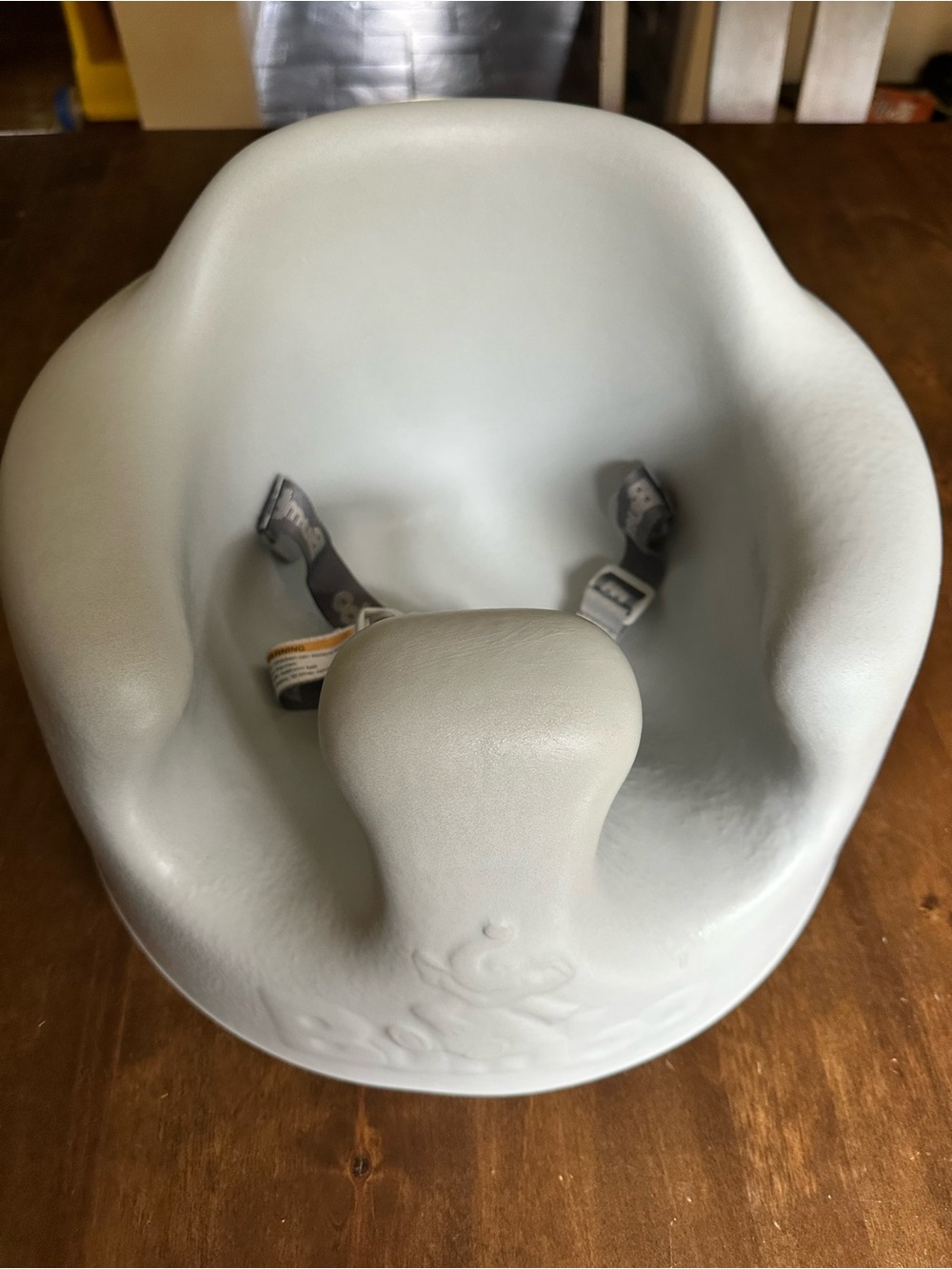 Bumbo Gray Baby Floor Seat with Front Support and Safety Strap